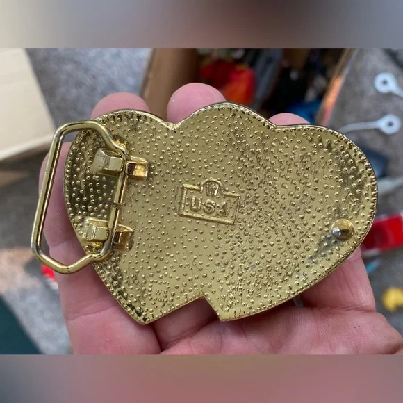 Vintage Mini Silver/Gold Double Floral Belt Buckle - Picture 9 of 10